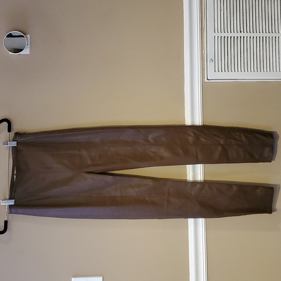 We the Free Spitfire Stacked Faux Leather Skinny Pants Wild Mustang Size 24 NWT - Picture 4 of 13